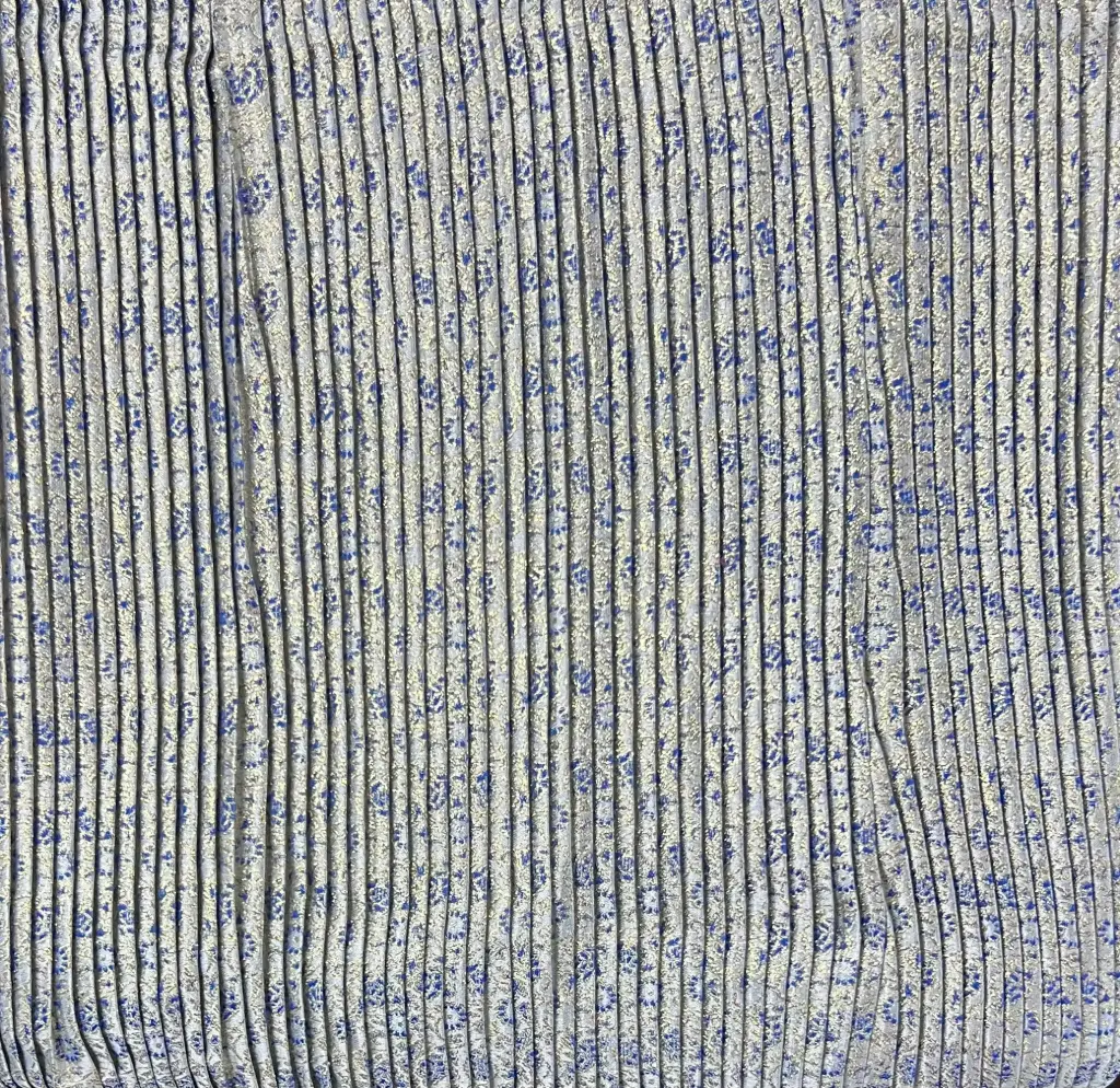 Songket Plisket Biru Silver