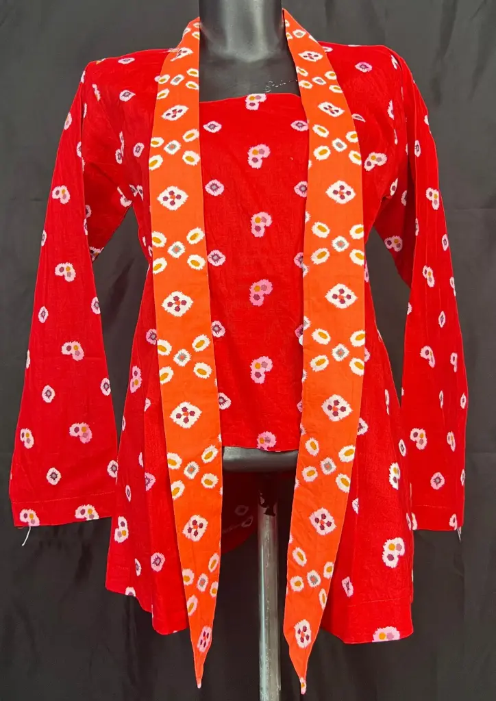 Kebaya Jumput Print Merah