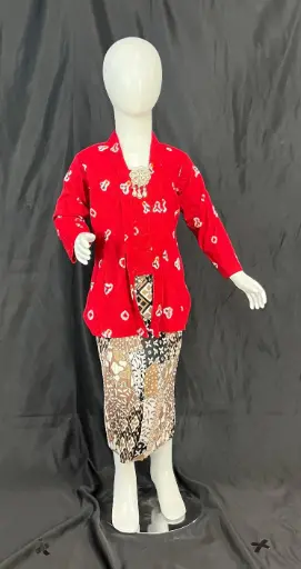 Kebaya Jumput Merah Anak