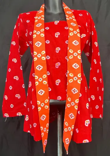 Kebaya Jumput Print Merah
