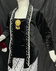 Kebaya Bludru Payet Hitam Anak