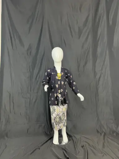 Kebaya Jumput Hitam Anak